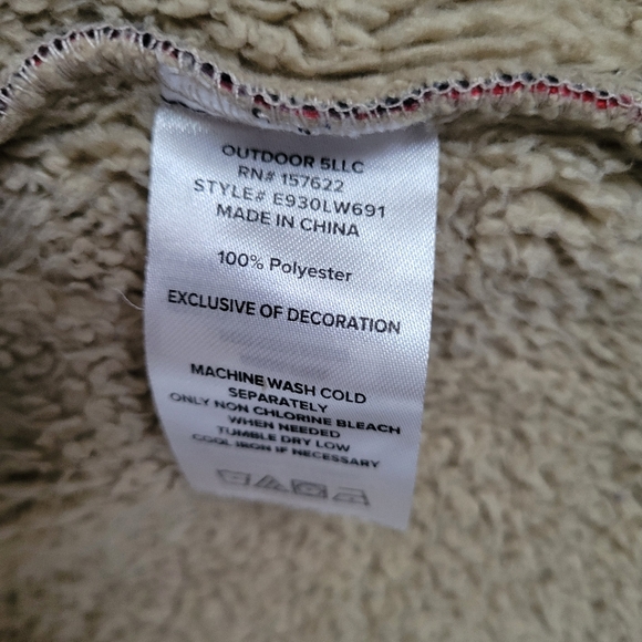 Kids Eddie Bauer Sherpa Lined Jacket Flannel/Plaid Button Pockets - Picture 4 of 5